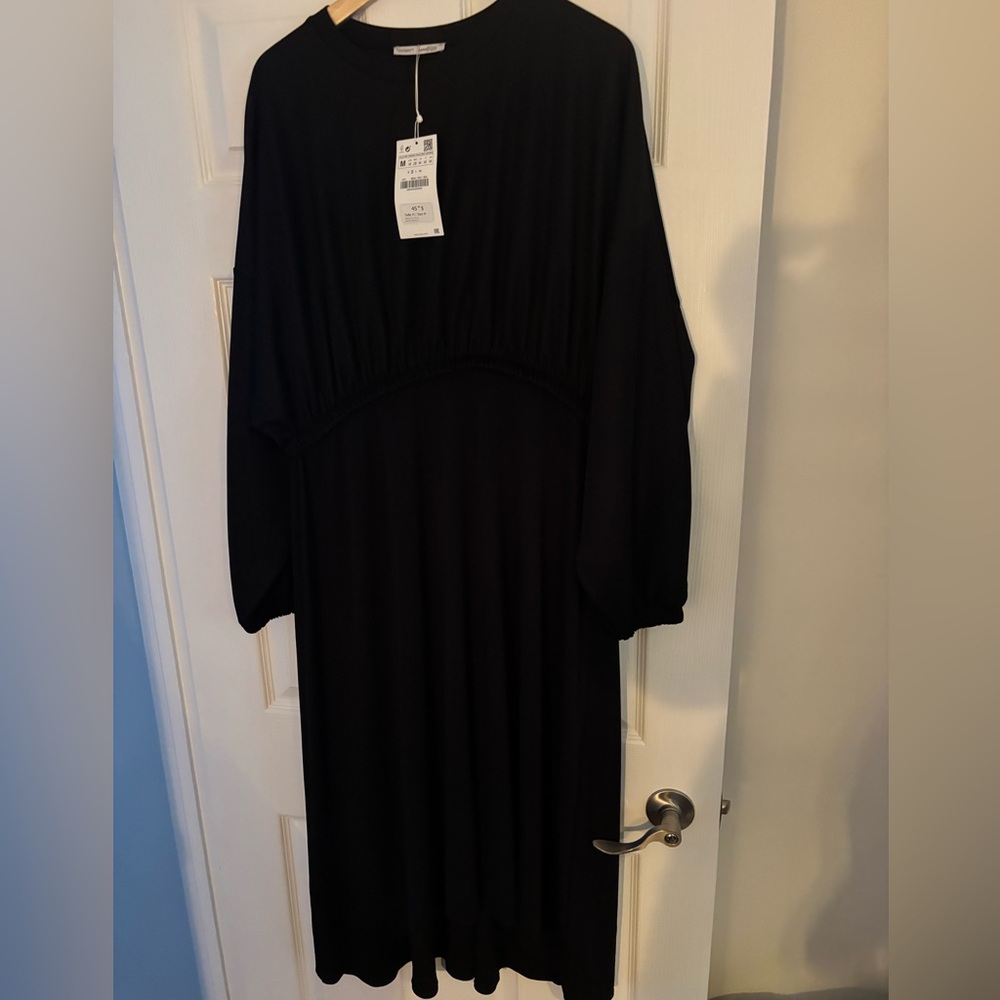 Zara Black Long Sleeve Dress